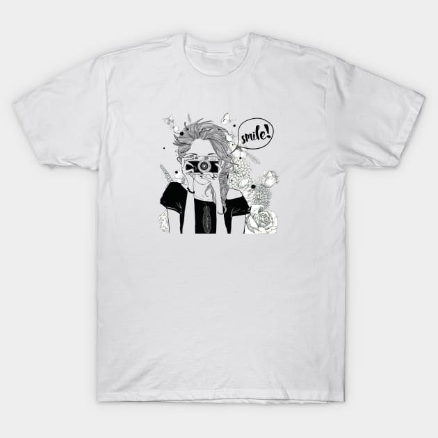 Camera Girl T-Shirt by EveFarb